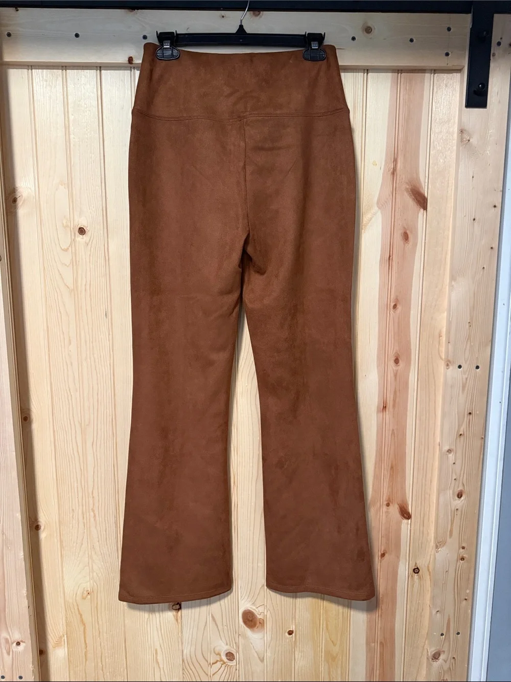 Liverpool Brown High-Rise Boot Cut Suede-Look Pants